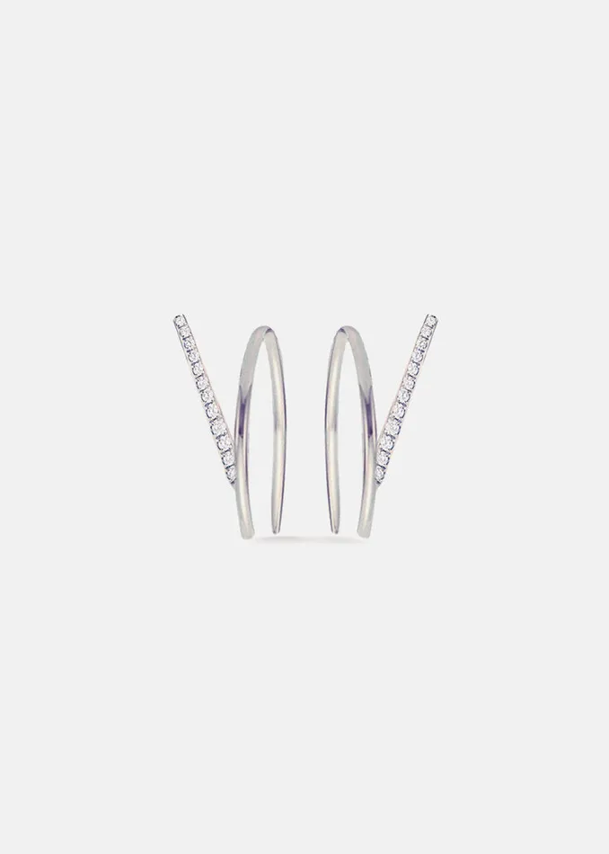KATKIMfinejewelry Earrings Diamond Wishbone Ear Hooks