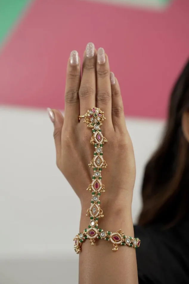 Kunti Gold Polki Hand Harness Hathpan Sone Pe Suhaga Attrangi PreStyled Sets