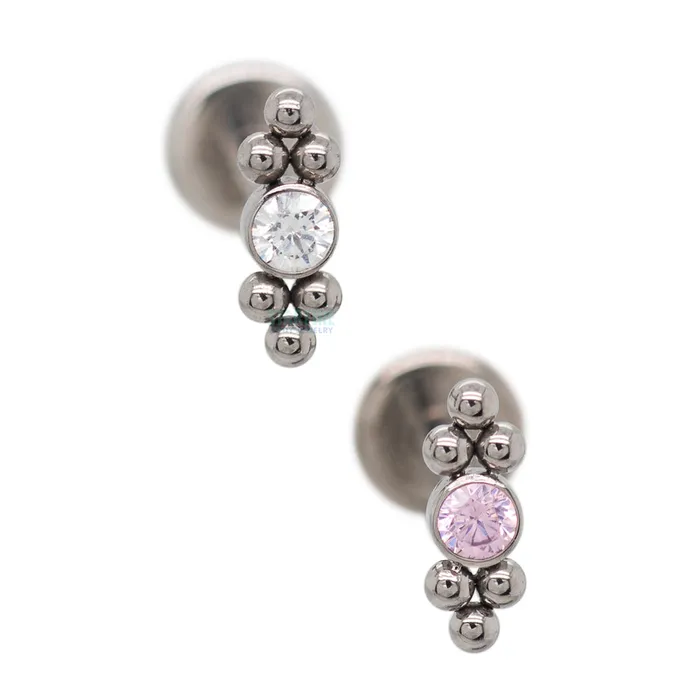 LeRoi 11HT6A Haute Couture 2mm Faceted Gem Bezel on Flatback Earrings