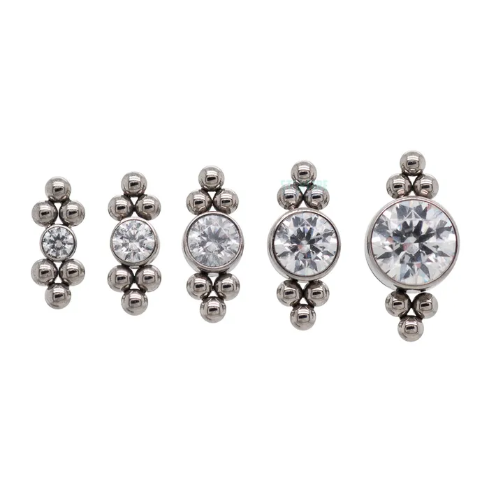 LeRoi 11HT6A Haute Couture 2mm Faceted Gem Bezel on Flatback Earrings