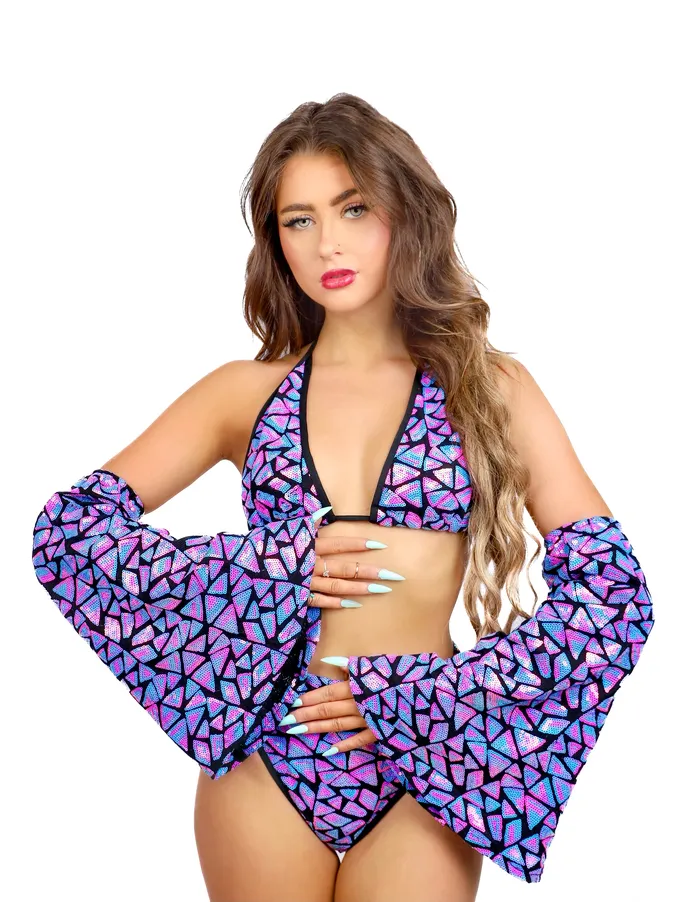 Lilac Blueberry Disco Aura Arm Sleeves THE LUMI SHOP Earrings