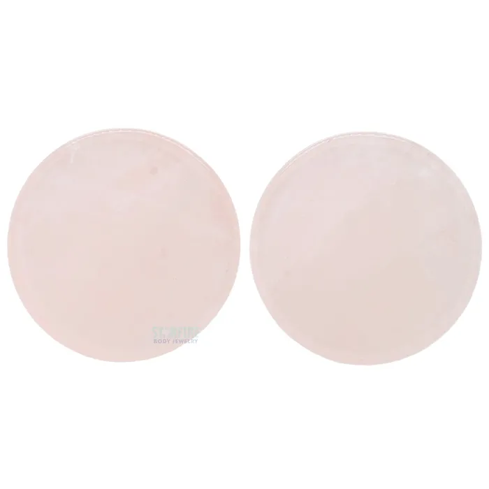 Mayan Style Stone Plugs Rose Quartz Oracle Body Jewelry Earrings