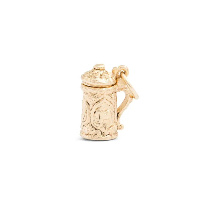 Movable Beer Stein 14k Gold Charm Vintage Earrings