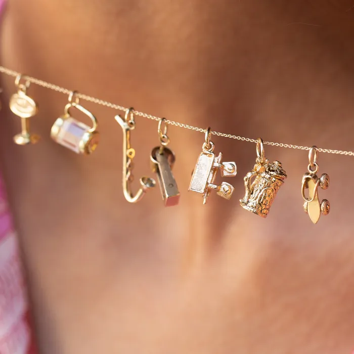 Movable Beer Stein 14k Gold Charm Vintage Earrings