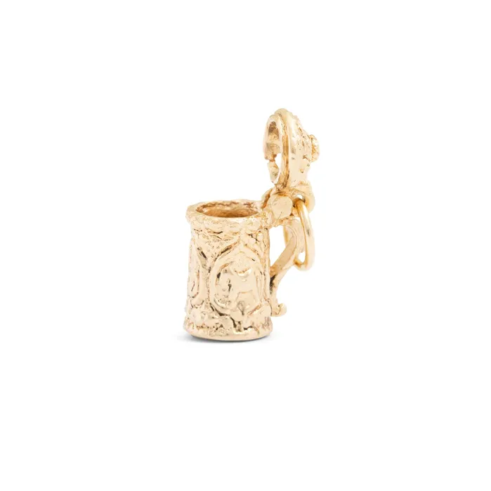 Movable Beer Stein 14k Gold Charm Vintage Earrings