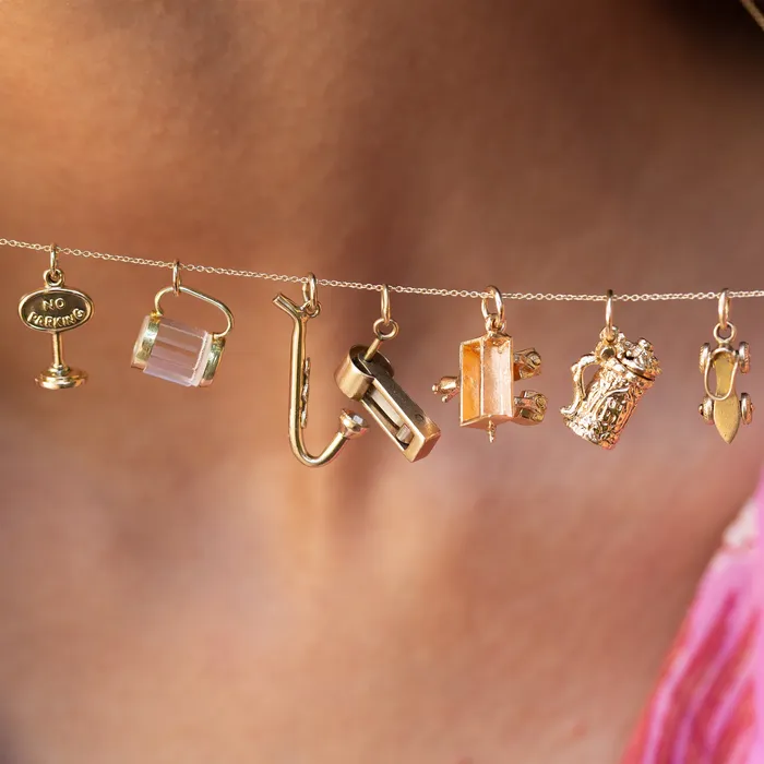 Movable Beer Stein 14k Gold Charm Vintage Earrings