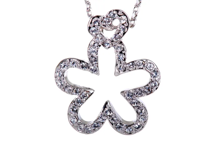 N7114 Rhodium Plated Swarovski Star With Heart Pendant Necklace Crystal Red Necklaces N7114 Rhodium Plated Swarovski Star With Heart Pendant Necklace Crystal Red Necklaces