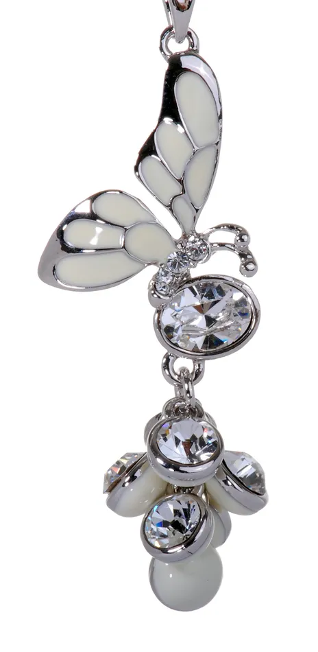 N7186 Rhodium Swarovski Butterfly Pendant Necklace Red Necklaces N7186 Rhodium Swarovski Butterfly Pendant Necklace Red Necklaces