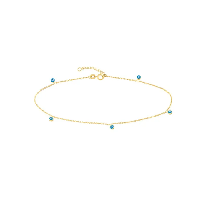 Necklaces Alexis Jae 14K Gold Evil Eye Anklet