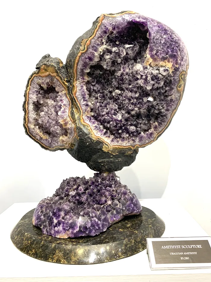 Necklaces Amethyst Geode Sculpture Donald Haack Diamonds