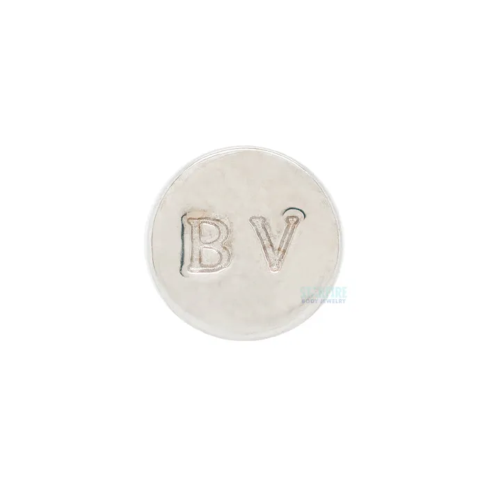 Necklaces Body Vision BVLA threadless Gold Flatback Labret Post Straight Barbell End with Fixed BV Stamped Disc