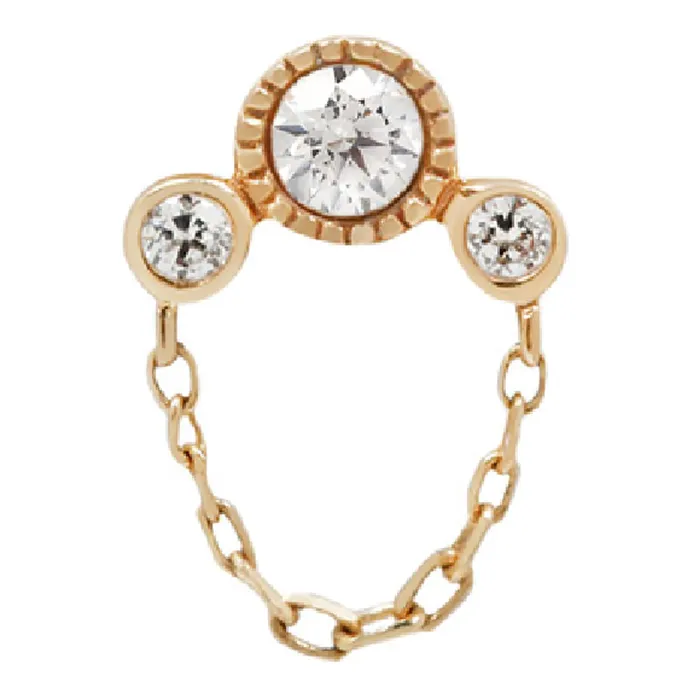Necklaces Buddha Jewelry Organics threadless Halston End with Chain in Gold with CZs