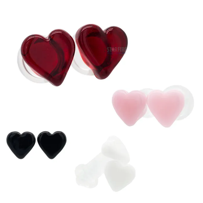 Necklaces Glasswear Studios Heart Glass Plugs