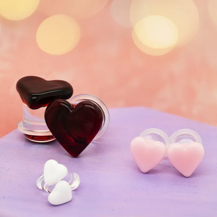 Necklaces Glasswear Studios Heart Glass Plugs