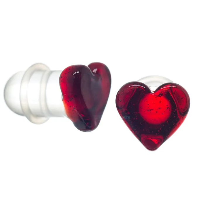 Necklaces Glasswear Studios Heart Glass Plugs