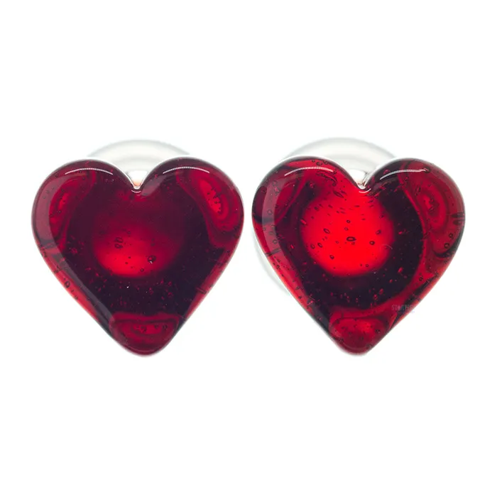 Necklaces Glasswear Studios Heart Glass Plugs