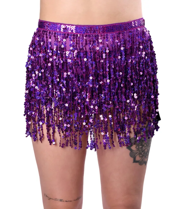 Necklaces Holographic Sequin Skirt Amethyst THE LUMI SHOP
