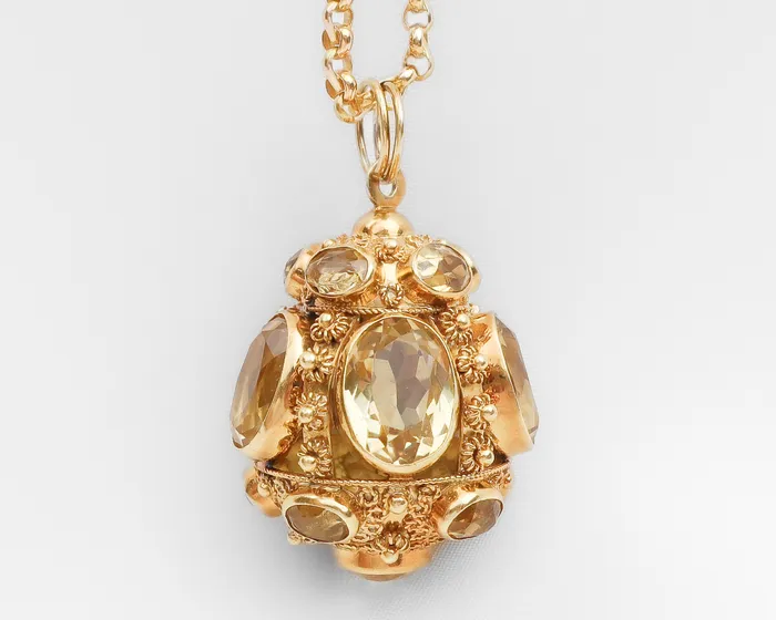 Necklaces Isadoras LD Midcentury 3589Carat Citrine Pendant