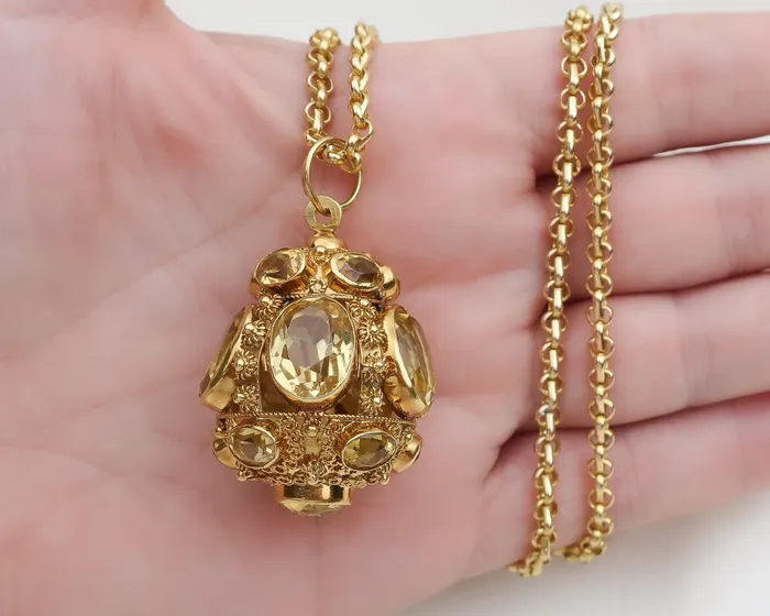 Necklaces Isadoras LD Midcentury 3589Carat Citrine Pendant