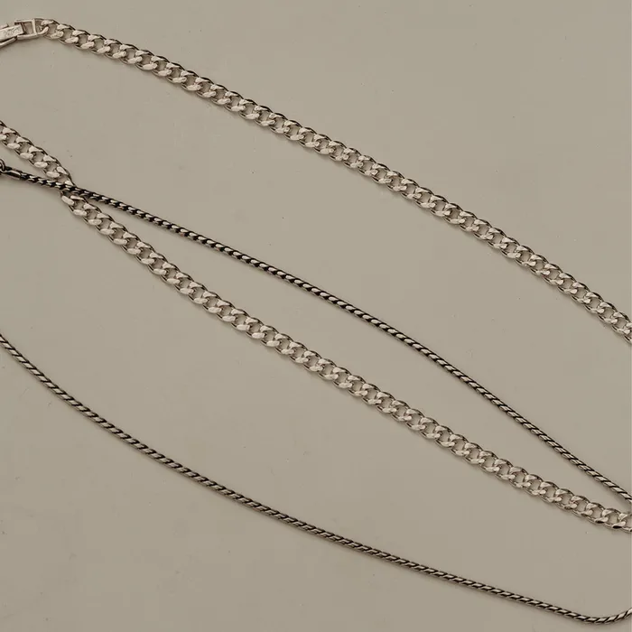 Necklaces LOUPN Rope Chain Necklace Sterling Silver 22 mm 195 Oxidized Polished Necklaces LOUPN Rope Chain Necklace Sterling Silver 22 mm 195 Oxidized Polished