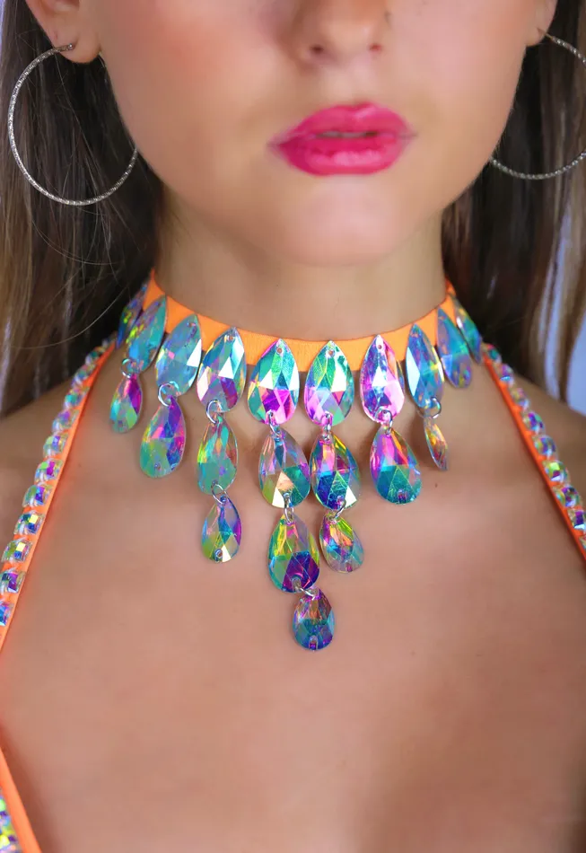 Necklaces Orange Iridescent Gem Necklace 20 THE LUMI SHOP Necklaces Orange Iridescent Gem Necklace 20 THE LUMI SHOP