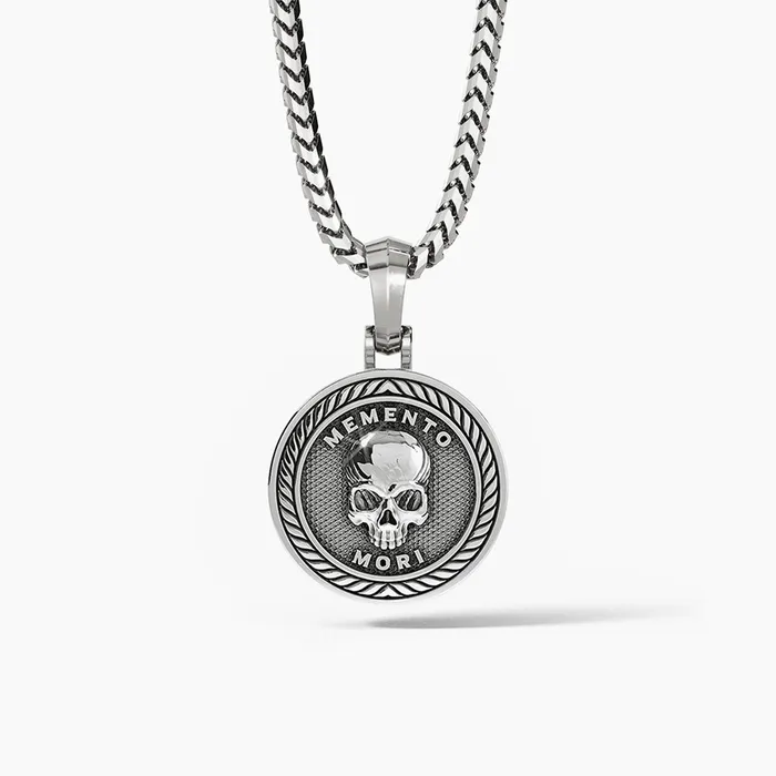 Necklaces Proclamation Jewelry Memento Mori Silver Skull Pendant