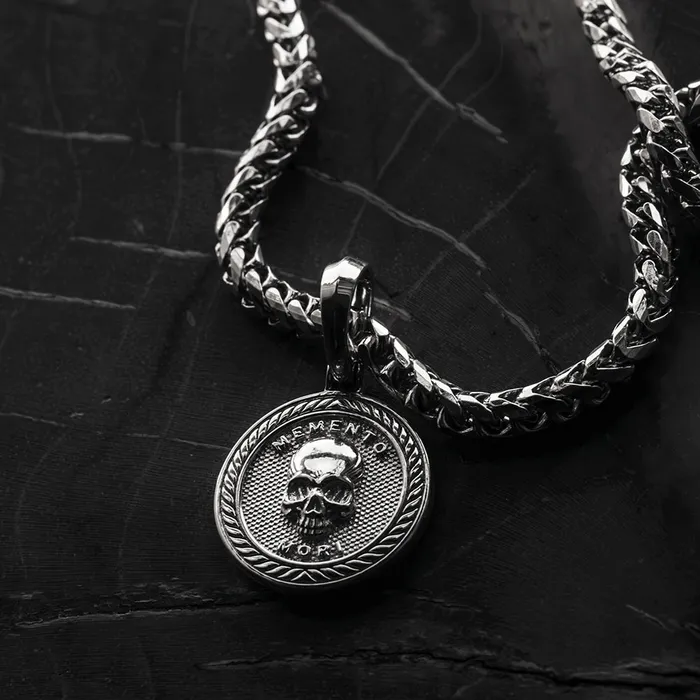 Necklaces Proclamation Jewelry Memento Mori Silver Skull Pendant