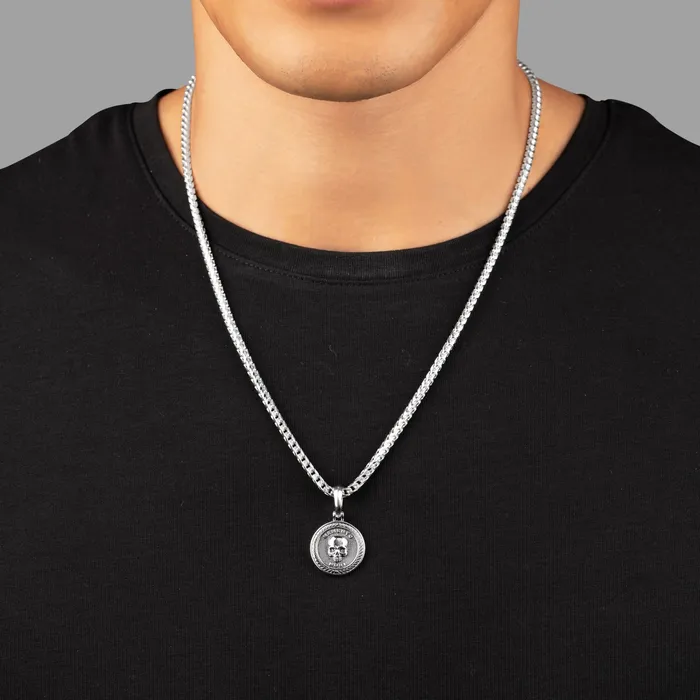 Necklaces Proclamation Jewelry Memento Mori Silver Skull Pendant