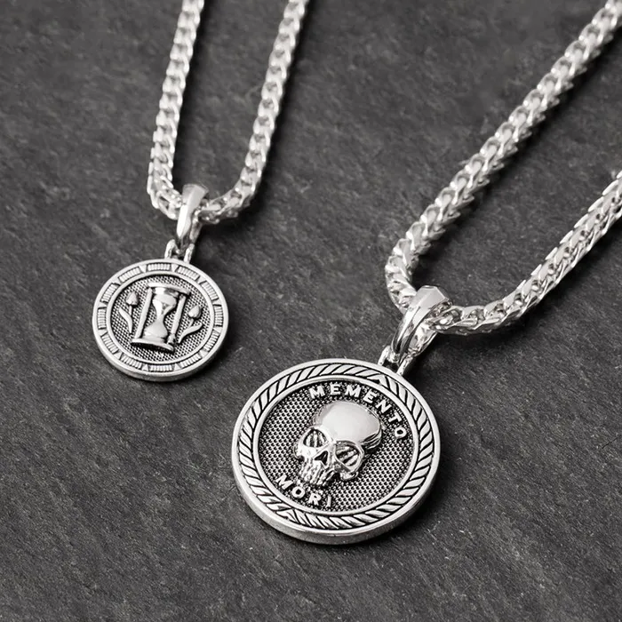 Necklaces Proclamation Jewelry Memento Mori Silver Skull Pendant