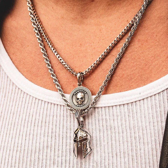 Necklaces Proclamation Jewelry Memento Mori Silver Skull Pendant