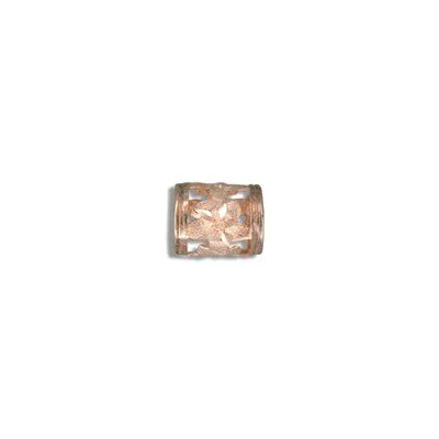 Necklaces Rosa Marianas 14KT Solid Rose Gold Pika Sanded Plumeria Lucky Barrel Pendant