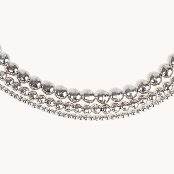 Necklaces Turquoise Skies Desert Blossom Grand Silver Pearls Necklace 7mm