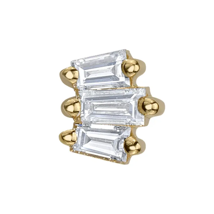 Oceane 3 Threaded End in Gold with DIAMONDS Body Vision BVLA Earrings