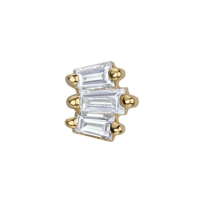 Oceane 3 Threaded End in Gold with DIAMONDS Body Vision BVLA Earrings