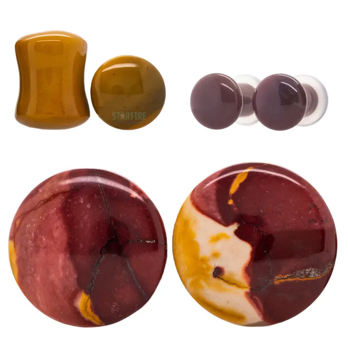 Oracle Body Jewelry Stone Plugs Mookaite Rings