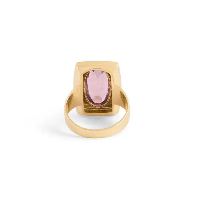 Oval Amethyst and 14k Gold Ring Vintage Rings