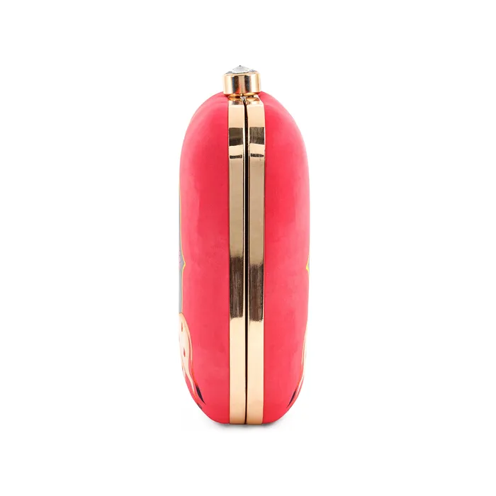 Pichwai PopUp Pink Stone and Printed Clutch Teejh Rings Pichwai PopUp Pink Stone and Printed Clutch Teejh Rings