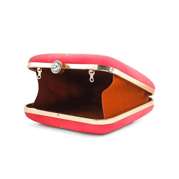 Pichwai PopUp Pink Stone and Printed Clutch Teejh Rings Pichwai PopUp Pink Stone and Printed Clutch Teejh Rings