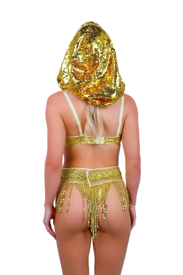 PreStyled Sets Gold Sunrise Sequin Hood THE LUMI SHOP