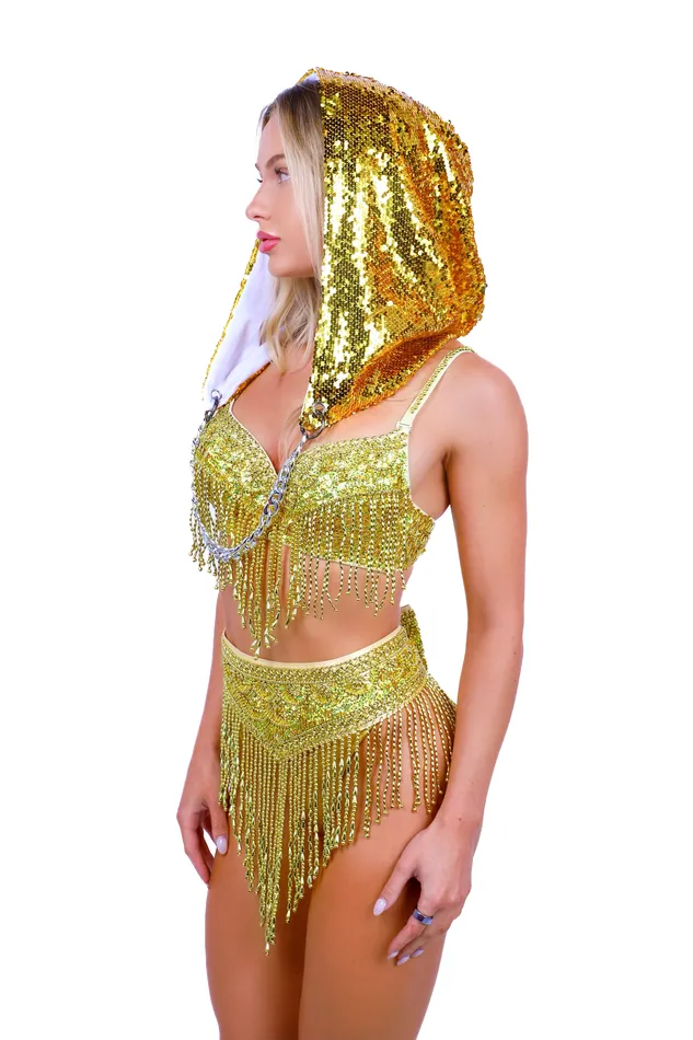 PreStyled Sets Gold Sunrise Sequin Hood THE LUMI SHOP