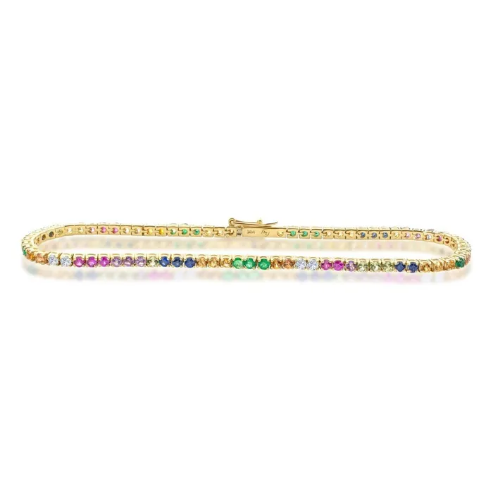 Rainbow Gemstone Tennis Bracelet Alexis Jae Bracelets