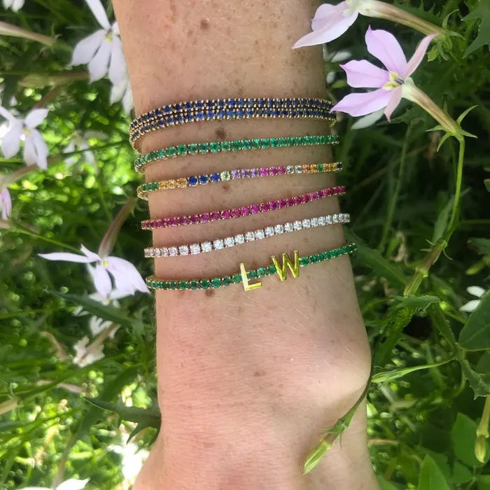 Rainbow Gemstone Tennis Bracelet Alexis Jae Bracelets