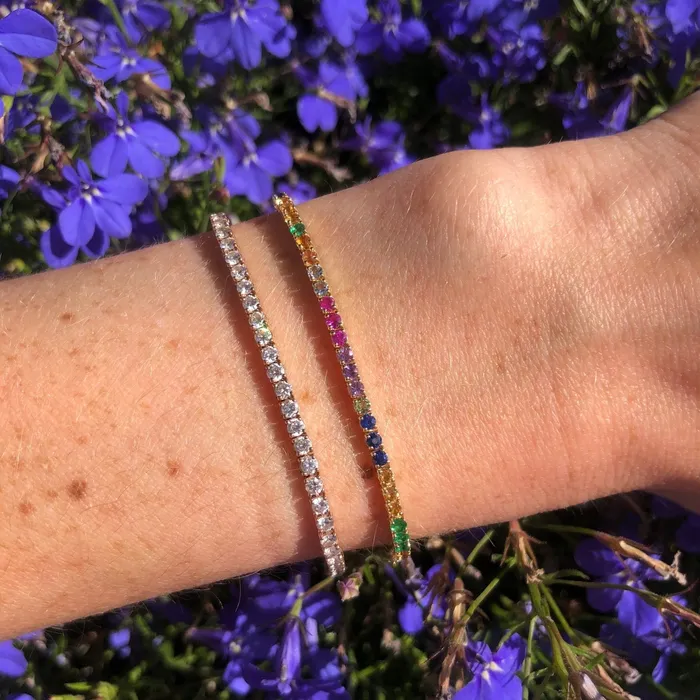 Rainbow Gemstone Tennis Bracelet Alexis Jae Bracelets