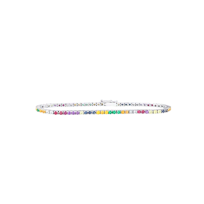 Rainbow Gemstone Tennis Bracelet Alexis Jae Bracelets