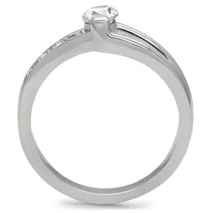 Rings CJ145TK Wholesale Stainless Steel Clear Cubic Zirconia Ring Green