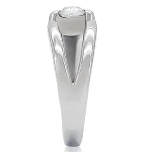 Rings CJ145TK Wholesale Stainless Steel Clear Cubic Zirconia Ring Green