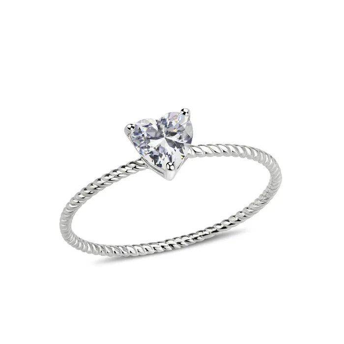 Rings CJ3859 Wholesale Womens Stainless Steel AAA Grade CZ Clear Heart Ring Green Rings CJ3859 Wholesale Womens Stainless Steel AAA Grade CZ Clear Heart Ring Green