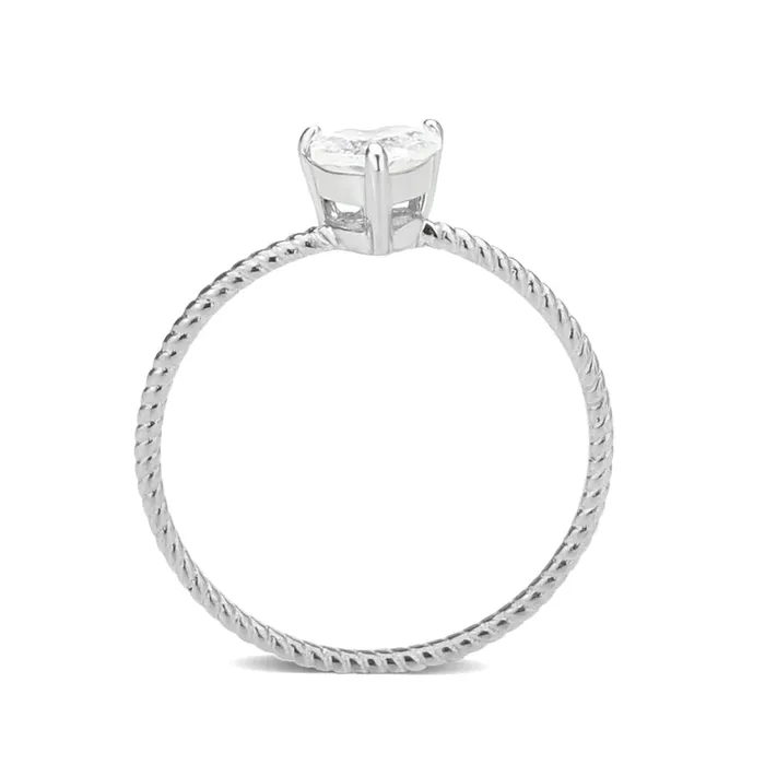 Rings CJ3859 Wholesale Womens Stainless Steel AAA Grade CZ Clear Heart Ring Green Rings CJ3859 Wholesale Womens Stainless Steel AAA Grade CZ Clear Heart Ring Green