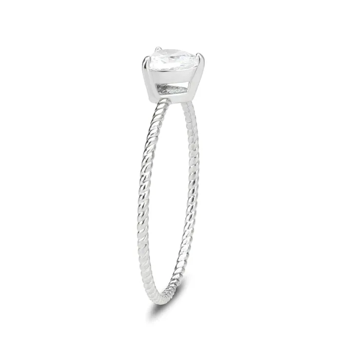 Rings CJ3859 Wholesale Womens Stainless Steel AAA Grade CZ Clear Heart Ring Green Rings CJ3859 Wholesale Womens Stainless Steel AAA Grade CZ Clear Heart Ring Green