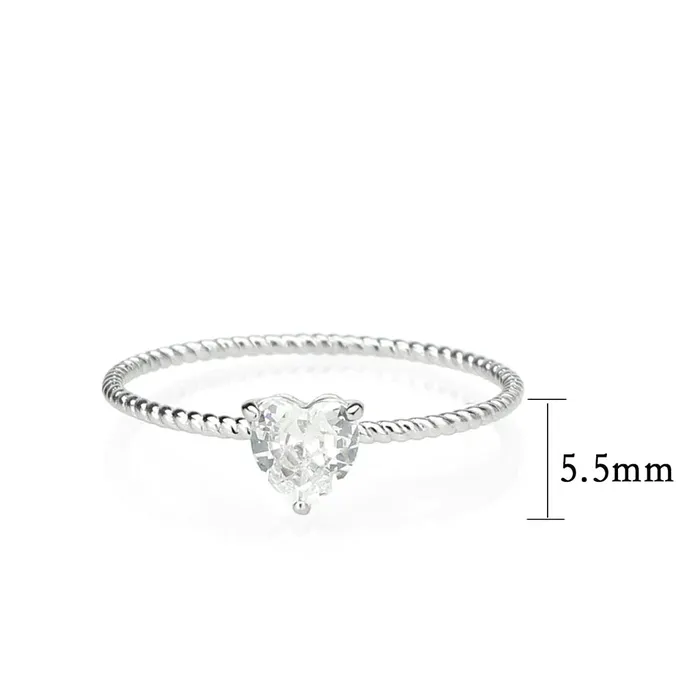 Rings CJ3859 Wholesale Womens Stainless Steel AAA Grade CZ Clear Heart Ring Green Rings CJ3859 Wholesale Womens Stainless Steel AAA Grade CZ Clear Heart Ring Green
